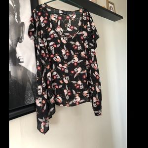 Skull floral top